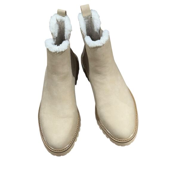 J. Crew Synthetic Upper Lug-Sole Chelsea Boots Round Toe Natural Size 9.5 NWOB - Picture 7 of 12